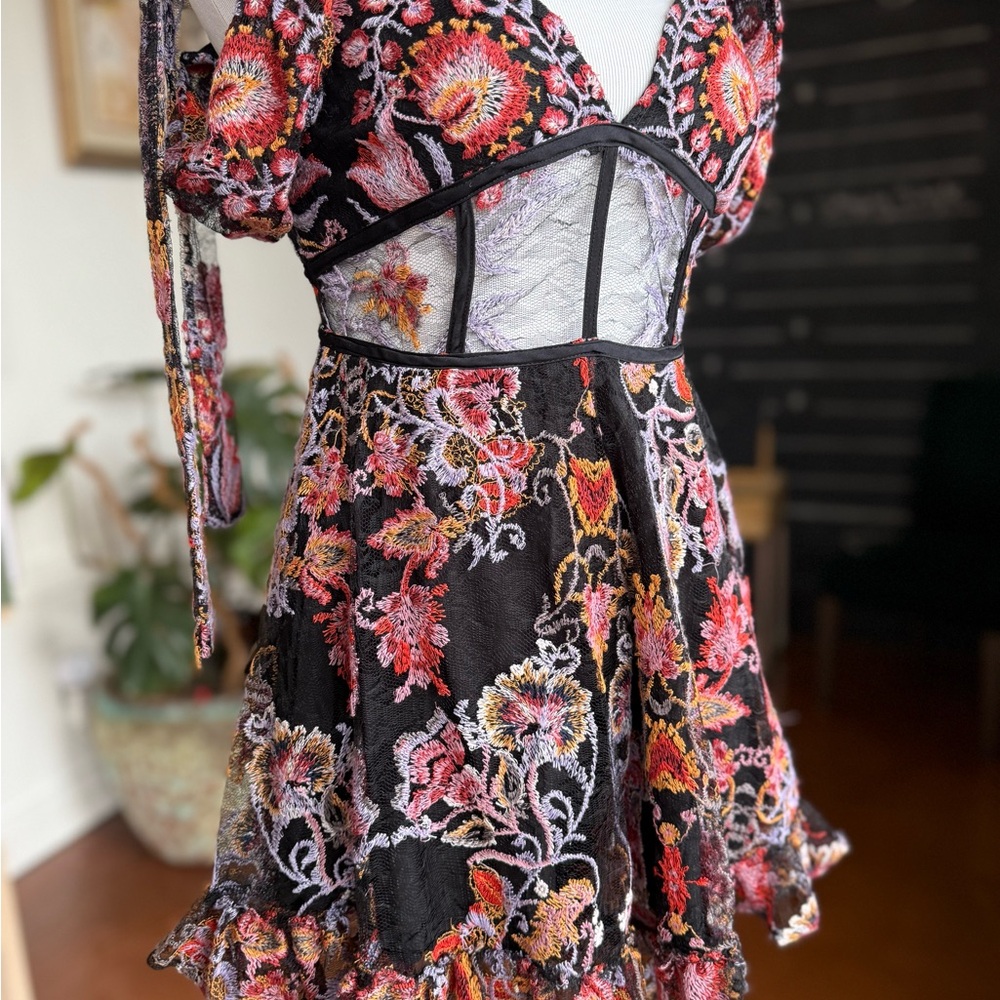 Free People Floral Embroidered Romper
